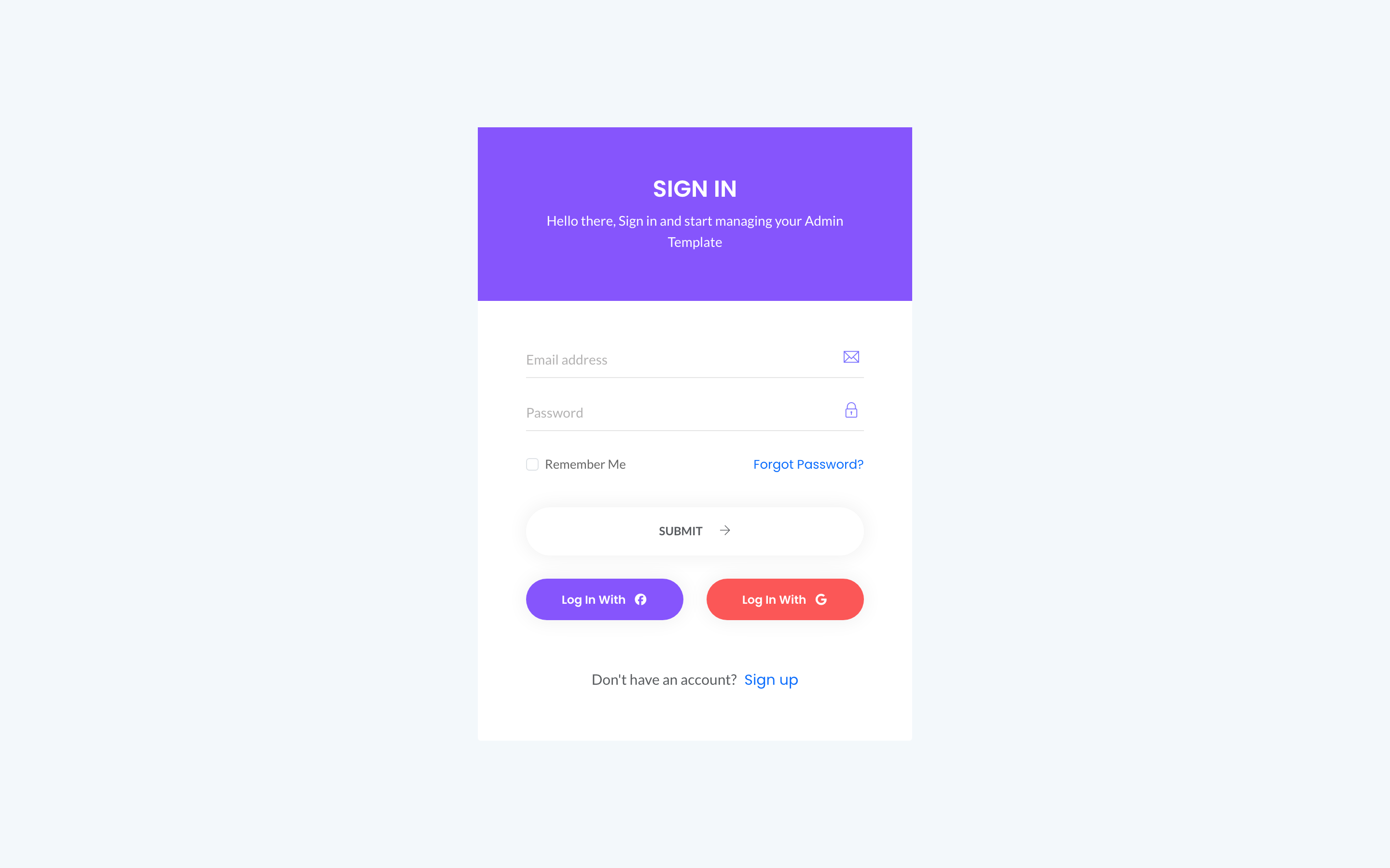 SRTdash Login page